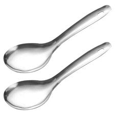 2 piezas de utensilios de cocina de metal reutilizables con cuchara de arroz de acero inoxidable