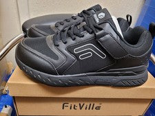 Zapatos para caminar Fitville para mujer con núcleo de rebote en negro talla UK 8,5 extra anchos