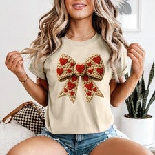 Camiseta Crochet Lazo Corazón Mujer Linda Tejido Estilo Moda Amante Regalo de Cumpleaños