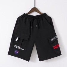 Unisex NASA Bordado Informal Carga Pantalones Pantalones Pantalones Verano Playa Pantalones Look Talla
