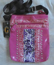 BOLSO MENSAJERO BANDOLERA BOLSO MONEDERO ROSA INTENSO PÚRPURA PATCHWORK