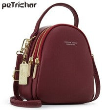 Mini Mochila De Cuero Para Mujer Bolso De Hombre Multifunción Lujo Moda Casual