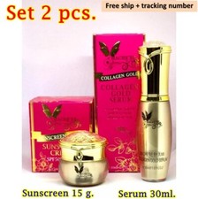 Juego 2 piezas. Suero y crema protector solar Mache're Collagen Gold SPF50 PA+++ cuidado facial