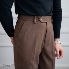 Para Hombres Estilo Británico Vestido Gurkha Informal Cintura Alta Pantalones Rectos Pantalones LO ÚLTIMO