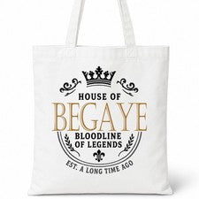 Bolso de Mano BEGAYE Family Surname House Of White Algodón