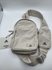 NUEVO Bolso Bandolera Adidas Essentials 2 Bandolera Alúmina Beige Gris con Correa Bolso Nuevo con Etiquetas