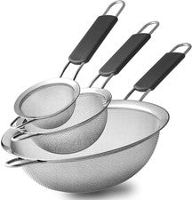 Coladores De Malla Fina De Acero Inoxidable De 3 TamaOs Para Utensilios Cocina