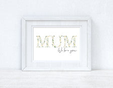 Mum We Love You Cartas de Primavera Día de la Madre Primavera Temporada Pared Decoración del Hogar Impresión