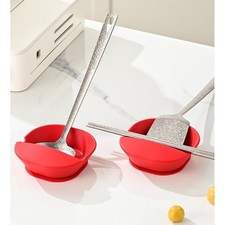 Soporte de utensilios de cocina de silicona para cuchara espátula tenedores base antideslizante