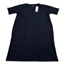Nuevo con etiquetas Vestido Eileen Fisher Algodón Orgánico Manga Corta Para Mujer’s XS Negro Jersey Mini