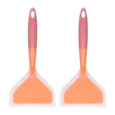 2 Piezas Espátula Silicona Tamagoyaki, Espátula Antiadherente Panqueques, Amarillo/Rosa
