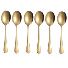 Juego de 6 cucharas de servir de acero inoxidable para catering boda mesa uso