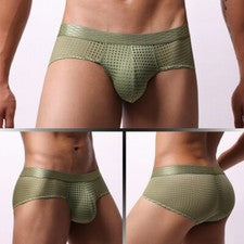 Bragas calzoncillos transpirables de malla de cintura baja para hombre cintura ancha bolsa ropa interior
