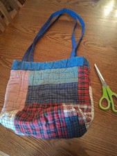 Hermoso Bolso de Mano Hecho a Mano Acolchado/Denim Cartera Bolso de Mano con Bolsillo Interior Boho