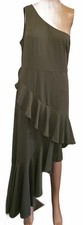 Sexy Vestido Baosuu Bae Para Mujer Volantes Verde Oliva ceñido al cuerpo XXL Moda Elegante