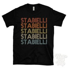 CAMISETA STABIELLI ESTILO RETRO REPETIDO Hombre y Mujer Novedad Genial Nombre Regalo