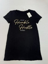 Vestido Camisa Kiyomi Mujer Negro Talla Pequeña Stay Humble Hustle Hard Junior NUEVO
