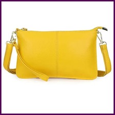 Bolso Mujer Cuero Genuino Clutch Bandolera Color Dulce Pequeño Moda