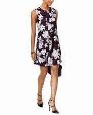 Nuevo vestido recto Alfani para mujer estampado floral ciruela acuarela nuevo con etiquetas precio de venta sugerido por