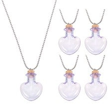 Collar 5 Piezas Vial, Acero Inoxidable Vidrio Corazón Perfume Botella 27mm, Púrpura