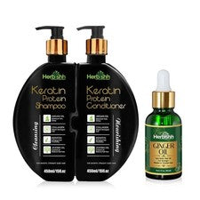 Herbishh Champú Acondicionador Set Aceite de Jengibre Crecimiento del Cabello Cuidado Reparador