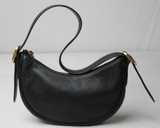Bolso de hombro Quince para mujer de cuero italiano mini media luna NC3 negro talla única