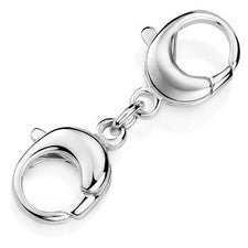 MATERIA Doble Mosquetón Cierre 38mm Redondo Plata 925 para Joyería Manualidades