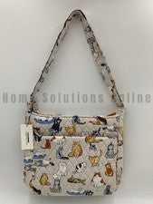 Bolso Bandolera Vera Bradley A Cat's Life Essential XL Gris #9918E