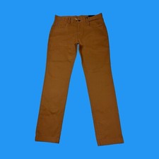 Tommy Hilfiger Hombres Talla 34x32 Denton Calce Recto Elastizado Marrón 5 Bolsillos Pantalones