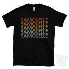 CAMISETA SAMOUELLE ESTILO RETRO REPETIDO Hombre y Mujer Novedad Genial Nombre Regalo