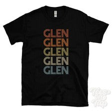 CAMISETA GLEN ESTILO RETRO REPETIDO Hombre y Mujer Novedad Genial Nombre Regalo