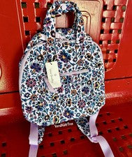Mochila Vera Bradley Totepack Mini Totepack CLOUD VINE MULTI Lavanda Floral Nueva con Etiquetas