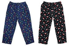 Pantalones de pijama para hombre Club Room Holiday estampado acogedor polar con cordón cintura nuevos con etiquetas