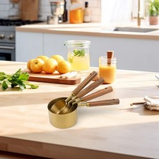 Juego de cuchara medidora de mango de madera pala de harina de café accesorios de cocina