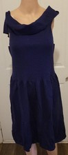 Sexy Vestido de Moda MEROKETY Para Mujer Azul Marino Fuera del Hombro Calce y Acampanado Talla XL