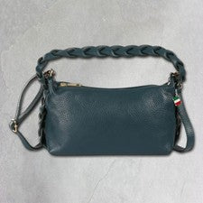 Florence Bolso de Hombro para Mujer Cuero Azul Petróleo