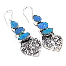 Pendiente de joyería de plata esterlina 925 hecho a mano con piedras preciosa...