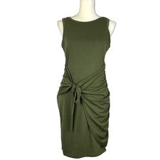 Vestido ajustado envolvente sintético Lillusory para mujer S sin mangas mini rodilla verde oliva militar
