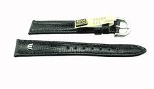 Correa de reloj Maurice Lacroix lagarto correa de cuero 15 mm negro NUEVO