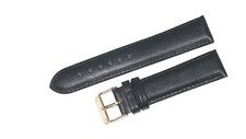 Correa de reloj de cuero negra acolchada lisa de 18 mm para relojes de hombre y mujer