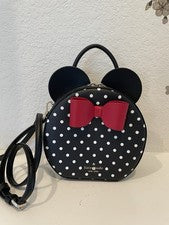 Bandolera pequeña Kate Spade New York Disney Minnie Mouse lunares - negra