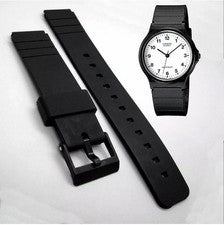 CORREA DE RELOJ CASIO MQ-24 Resina Negra 16mm PVC Goma Nueva Banda de Repuesto