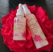 Juego de aceite facial e hidratante Global Beauty Care - geranio, rosa, té blanco