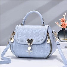Bolso de Mano de Cuero Genuino para Mujer Bolso de Mano de Hombro de Diseñador de Lujo Arco Cubo Puro