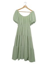 Vestido de verano ASTR the Label talla 36 verde menta mangas abullonadas