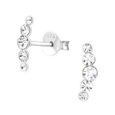 Pendientes de cristal triple mujer múltiples pendientes múltiples plata de ley 925