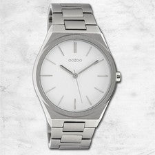 Oozoo Unisex Reloj de Pulsera Vintage Series Analógico Metal Plata UOC10335