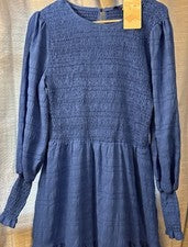 "Vestido azul para mujer de moda talla L 49"" de largo"