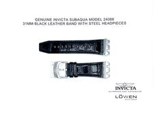 Correa de reloj Invicta Subaqua 24088 negra 31 mm cuero/acero inserciones
