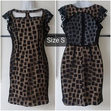 Mujeres Moda Sexy Bodycon Vestido Lápiz Negro Malla Forrado Hasta las Rodillas Negro S Nuevo